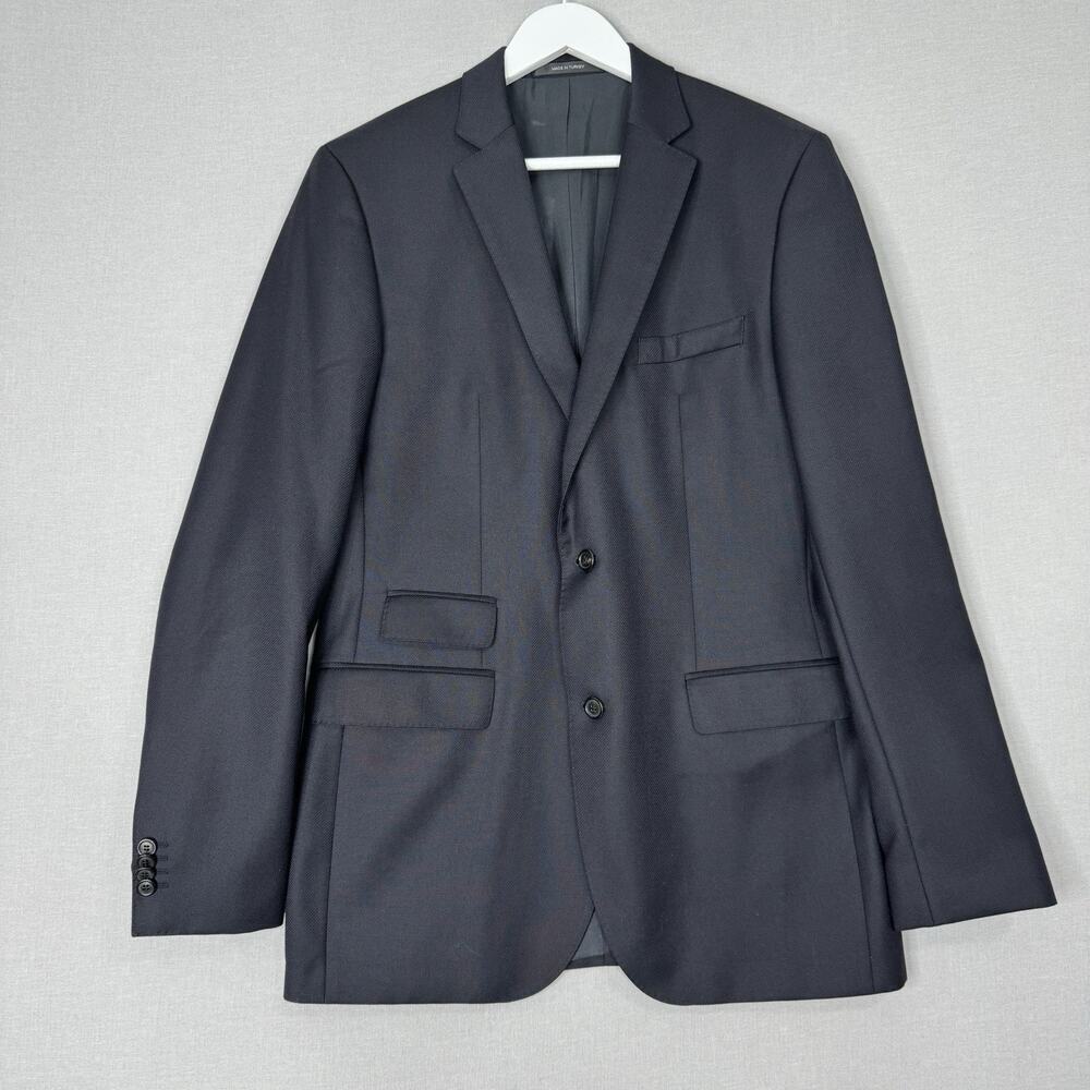 Hugo Boss Mens Blazer 40L Wool Navy Blue Sweet2 Suit Sport Coat Jacket Career